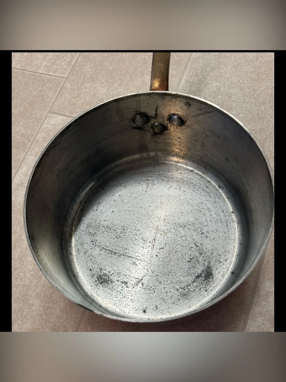 Made In France Copper Saucepan Pot 7.25 inch diameter Stylish Clean Cooking